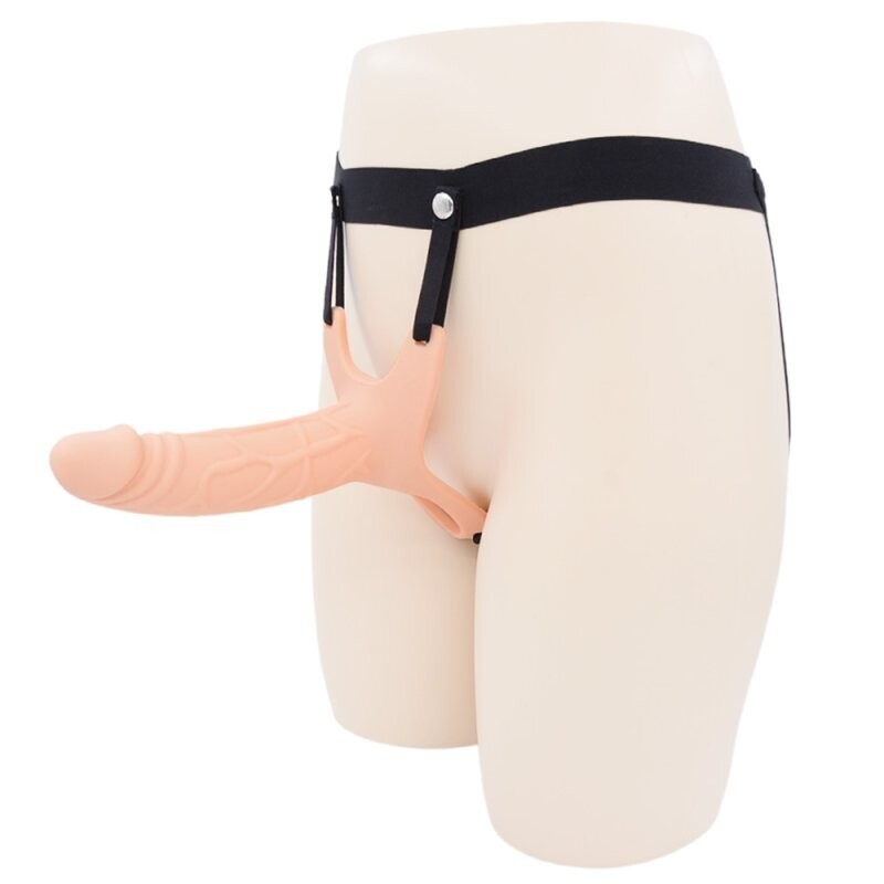 Realistic Penis Hollow Strap On Dildo for Men, Colour: Flesh