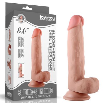 Lovetoy 8&#39;&#39; Sliding Skin Dual Layer Dong