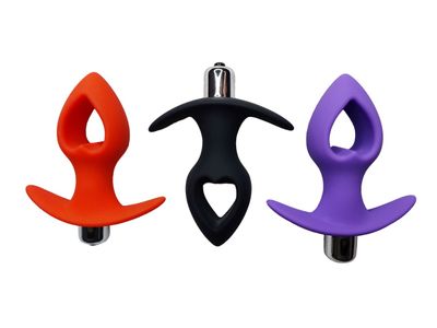 Heart Hollow Shaped Anal Vibrator - Vibrating Butt Plug