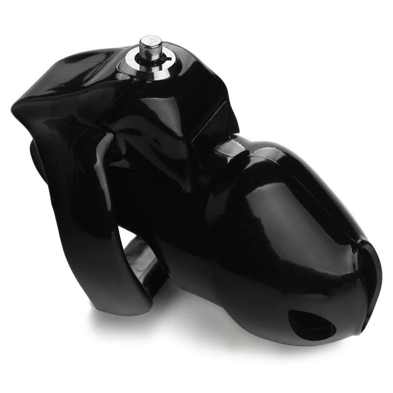 Black Chastity Cage Built In Lock HT-V5