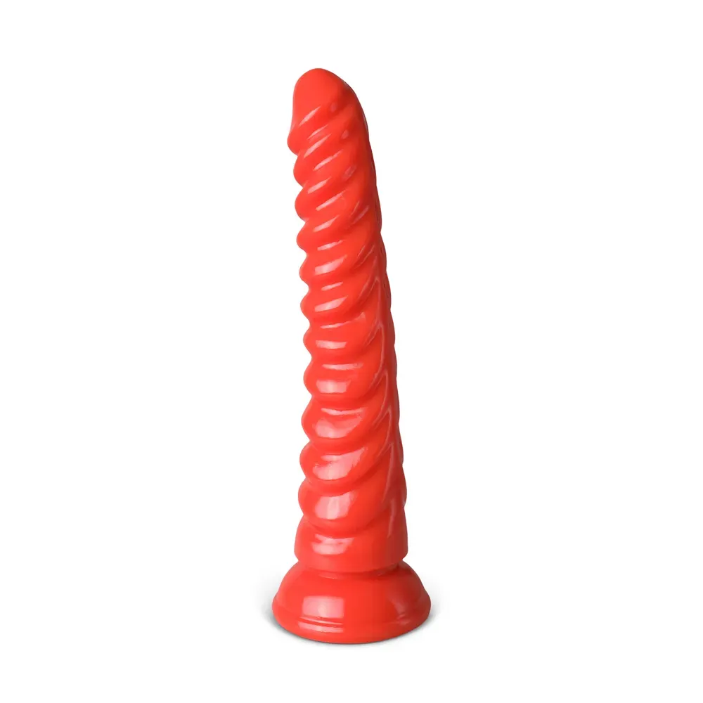 Red Ribbed Tentacle Anal Dildo