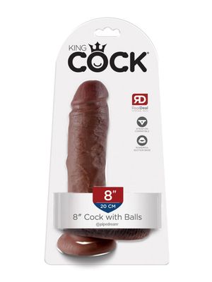 King Cock 8 Inch with Balls - Dark