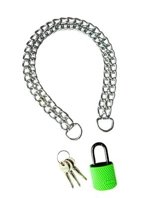 BDSM Obedience Double Chain Collar &amp; Lock