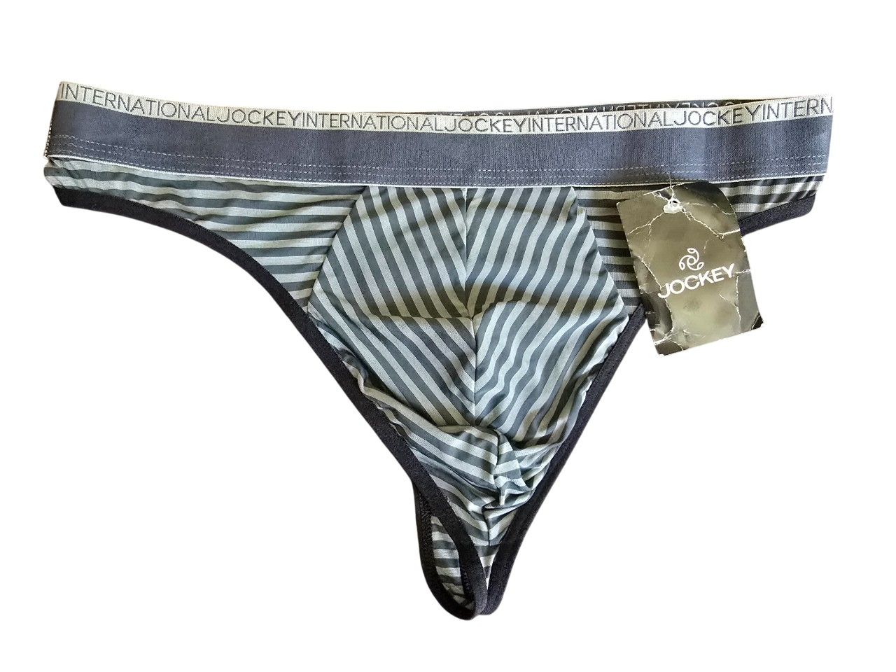 Jockey Men&#39;s G-string - Grey Stripes