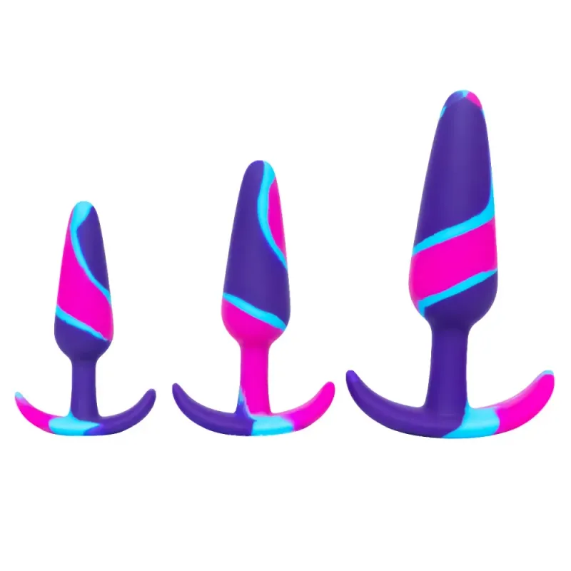 Pure Bliss Colourful Silicone Butt Plug Set