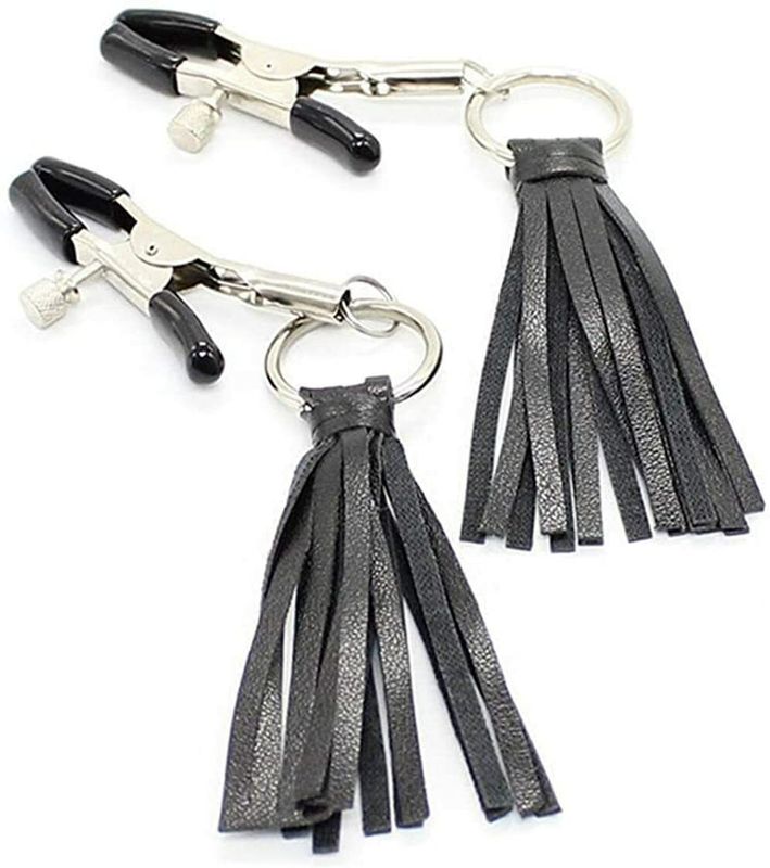 Nipple Clips Simulator Flirting With Black PU Leather (1-Pair)