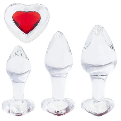 Glass Heart Jewel Butt Plug Anal Sex Toy