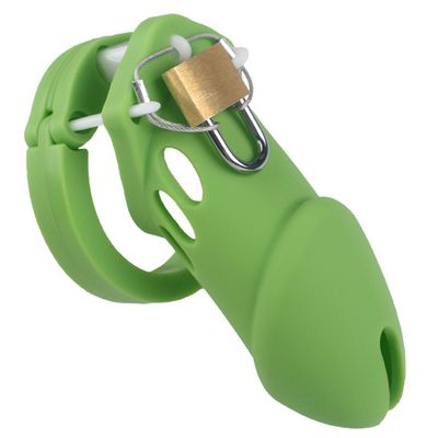 Silicone Lime Green Male Chastity Penis Cock Cage