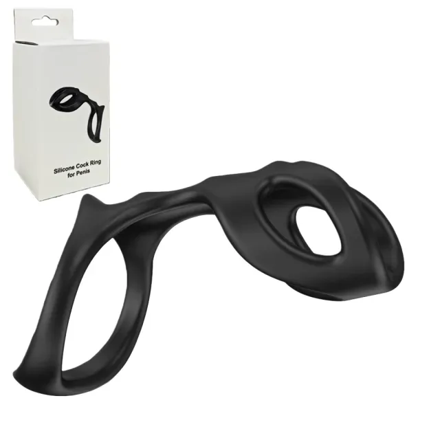 Black Dual Loop Silicone Cock Ring