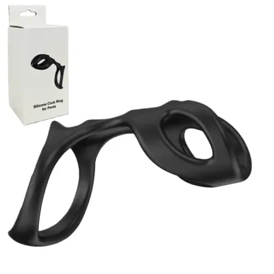 Black Dual Loop Silicone Cock Ring
