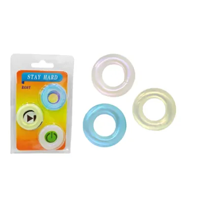 Stay Hard Metallic Iridescent 3-Pack Thick Cock Rings