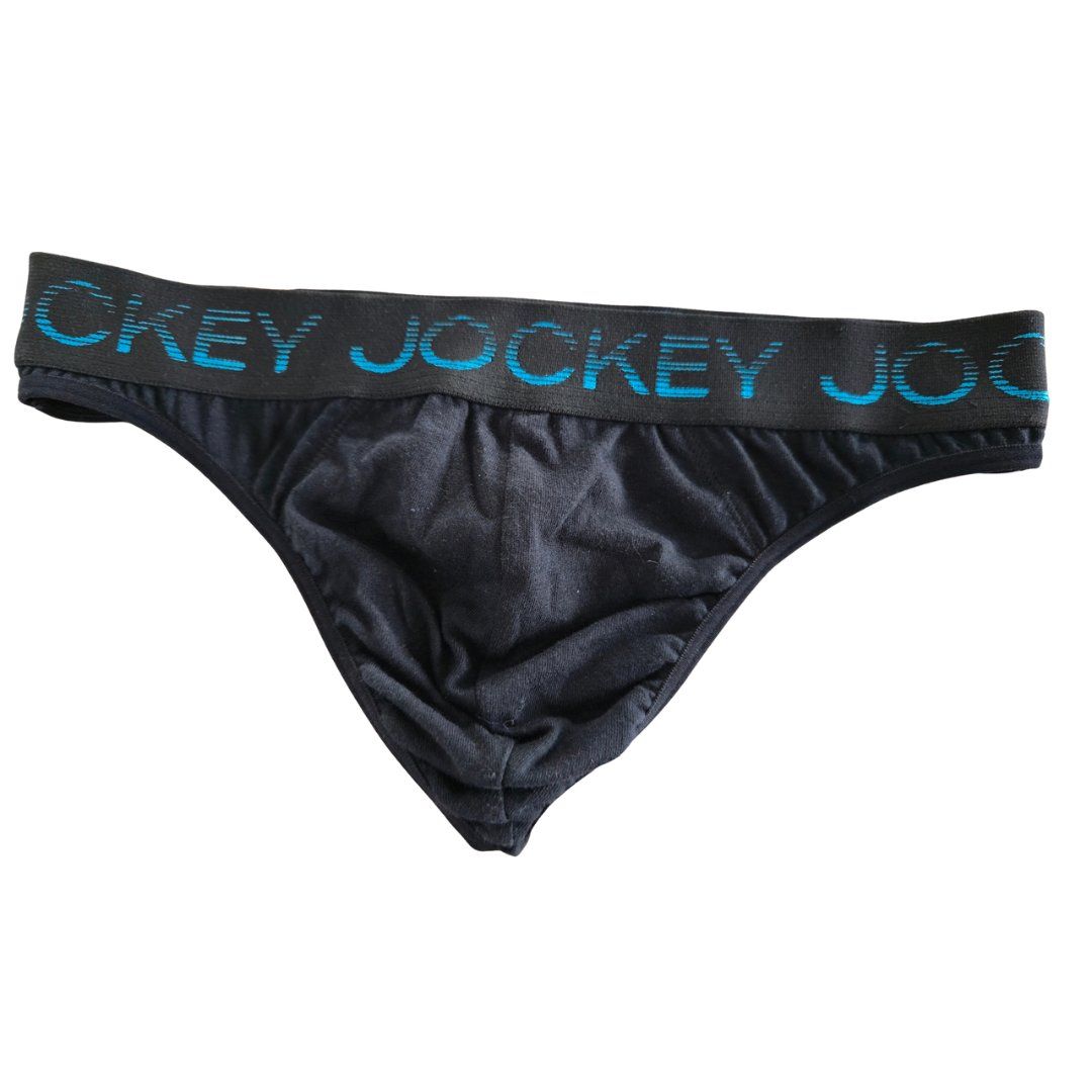 Jockey Men&#39;s G-string - Black , Blue Print