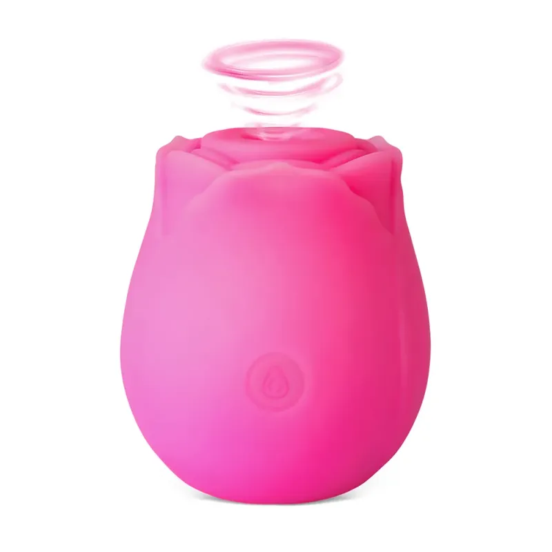 Glow-in-the-Dark Magenta Silicone Rechargeable Clitoral Sucking Rose