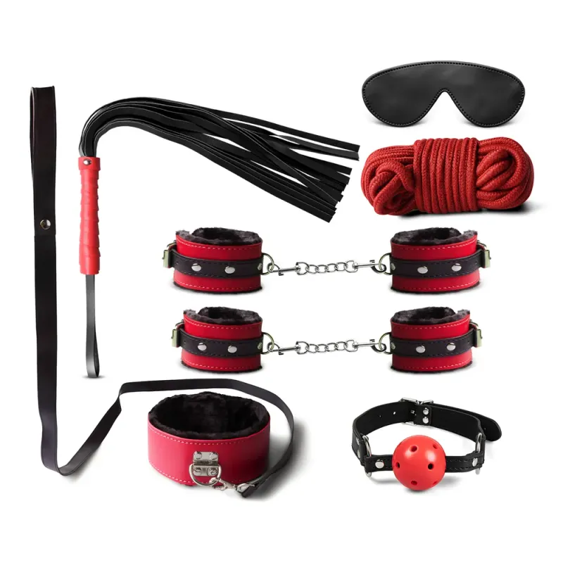 Red 7 Piece BDSM Bondage Kit