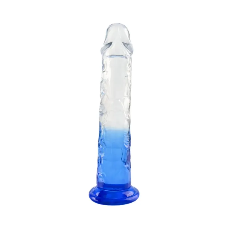 Transparent Blue Body Safe Dildo with Suction Cup
