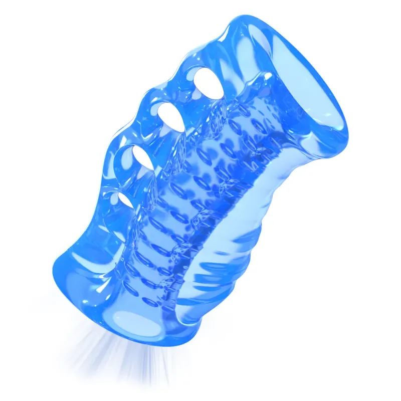 Blue Male Masturbator Stroker with Fingle Holes
