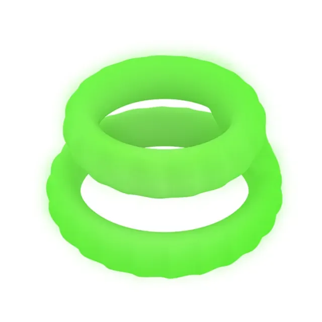 Glow-in-the-Dark Silicone Dual Penis Ring