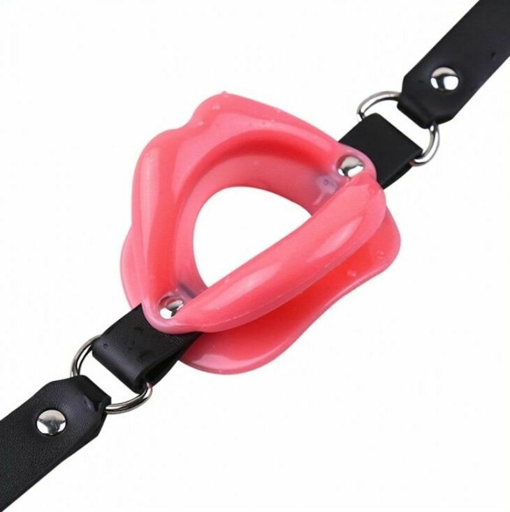 Erotic Fetish Rubber Lips O Ring Open Mouth BJ Gag