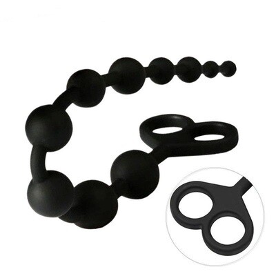 Silicone Anal Balls Butt Plug - Black Anal Beads