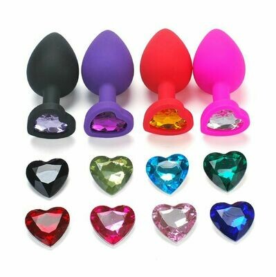 Silicone Heart Jewel Butt Plug