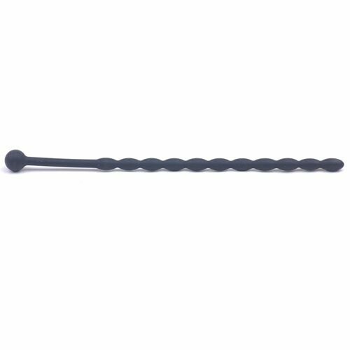 6'' Black Silicone Beaded Penis Sound