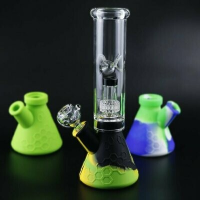 Silicone Water Pipe Glass Bong