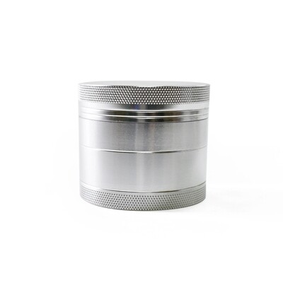 40mm 4 Part Zinc Alloy Tobacco Weed Grinder - Shiny Silver