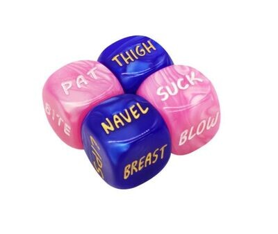 Pink and Blue Lovers Sex Dice (Pair)