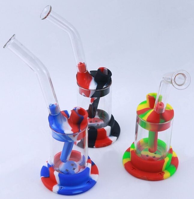 Long Mouthpiece Silicone Bubbler Smoking Water Bong