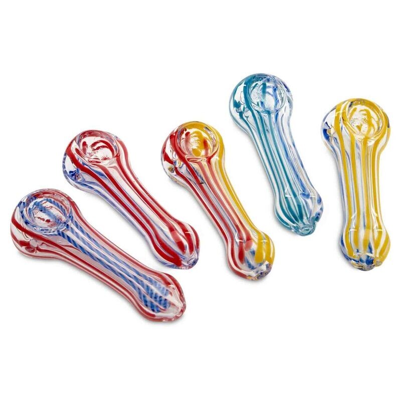 Glass Rasta Spoon Smoking Pipe - Small