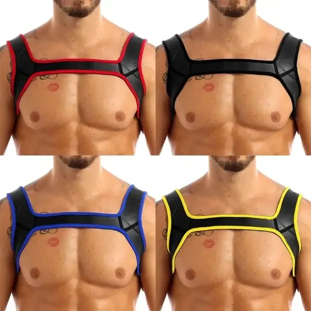 Fetish Play Neoprene Bulldog Style BDSM Chest Harness