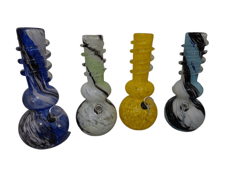 ​Glass Bubble Base Water Bong - Medium 25cm