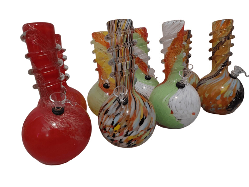 ​Glass Bubble Base Water Bong - Medium 26cm