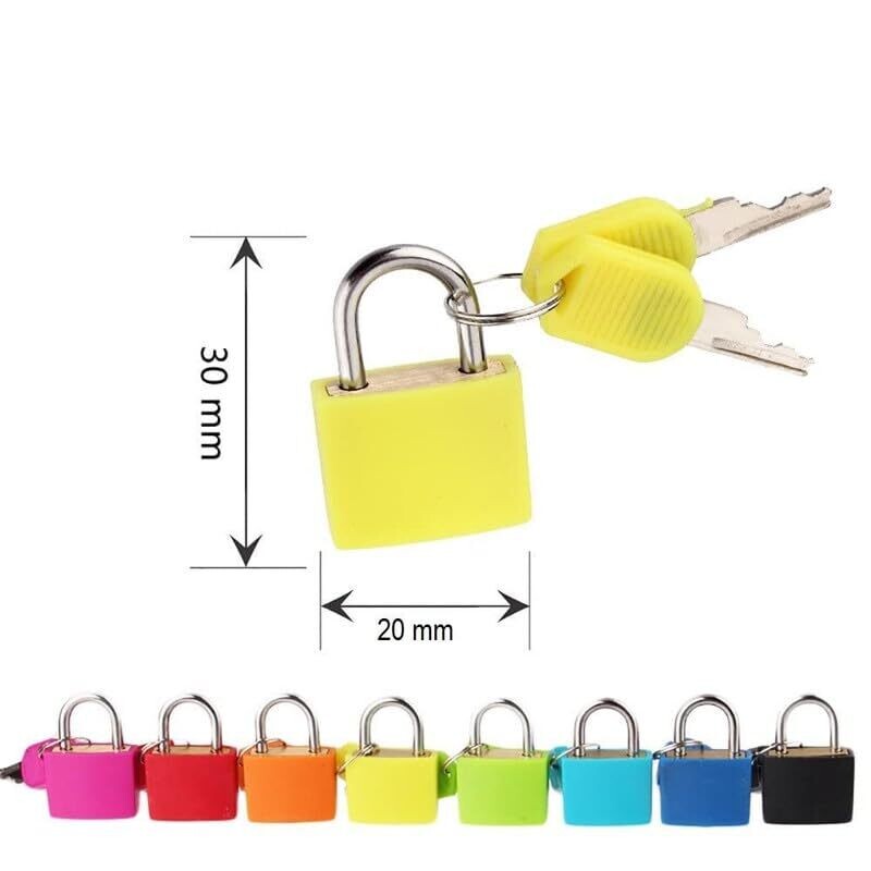 Brass Padlock Plastic Covering with 2 Keys