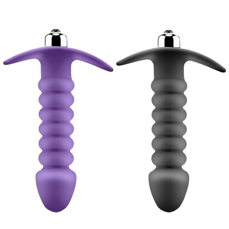 Ribbed Butt Plug Anal Vibrator
