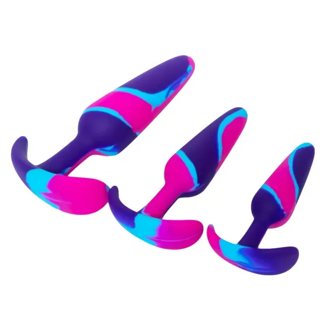 Pure Bliss Colourful Silicone Butt Plug Set