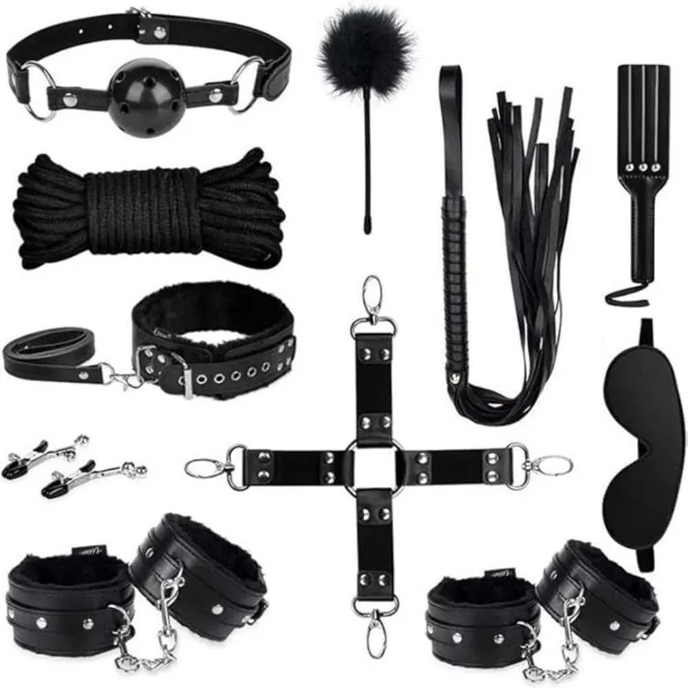 Black 11 Piece BDSM Bondage Kit