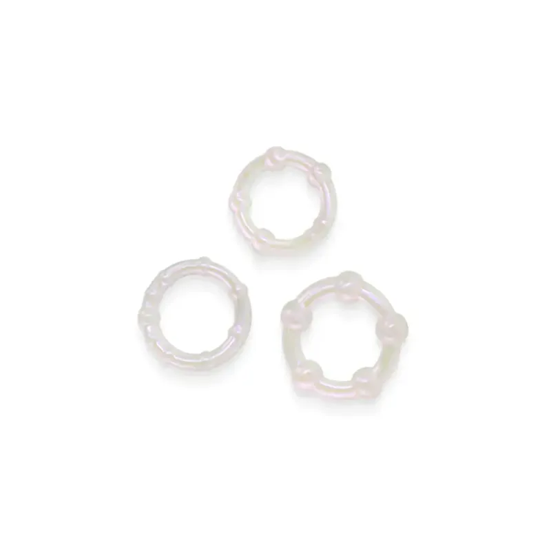 Stay Hard Beaded Metallic Iridescent Cock Ring Set
