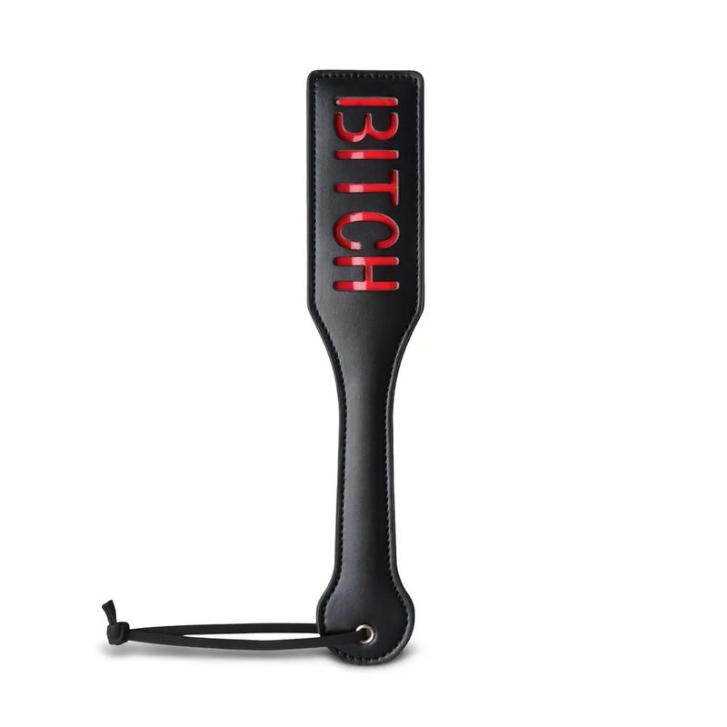 Bitch PU Leather Spanking Paddle