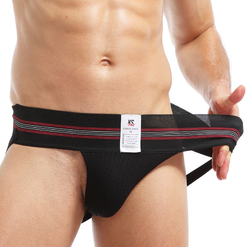 European Classic Design High-Rise Karen Space Black Jockstrap