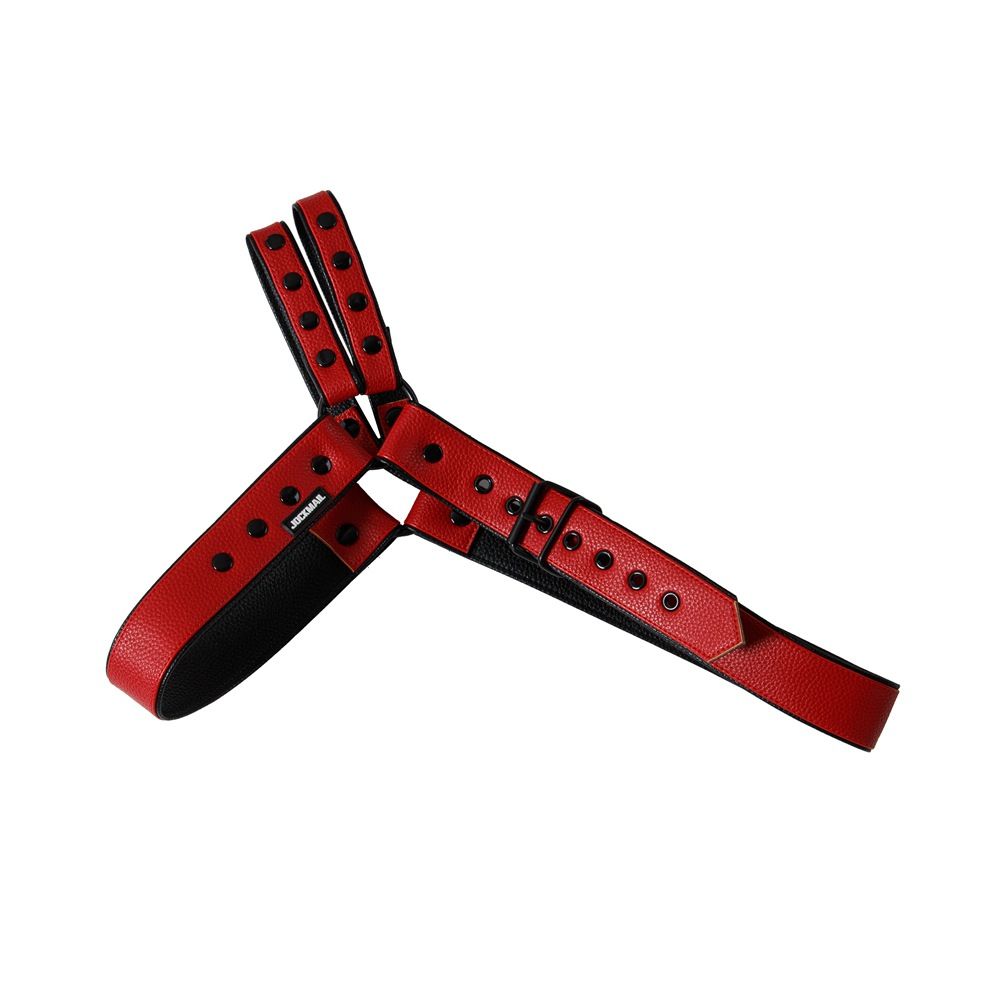 Jockmail PU Leather One Shoulder Tri Harness Fetish Play