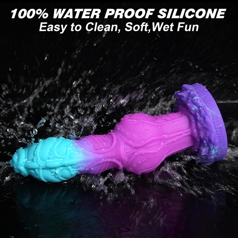 Glowing Ice Dragon Fantasy Knot Anal Dildo