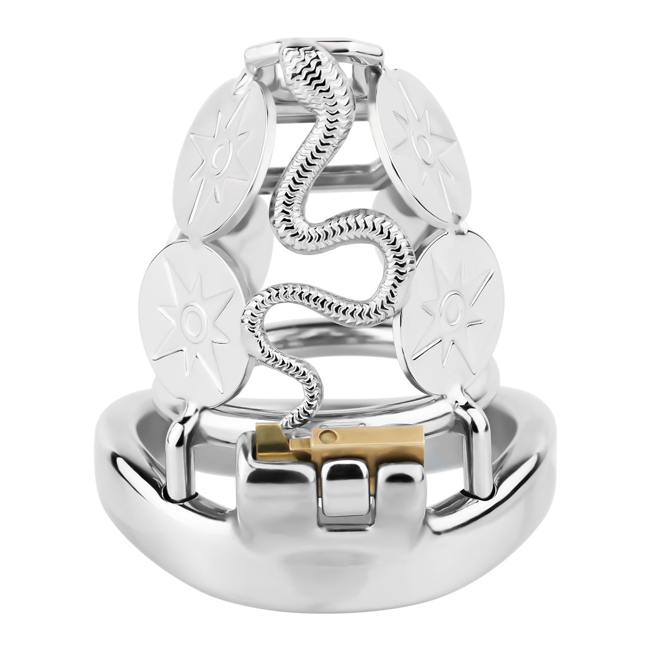 Stainless Steel Serpent Nub Chastity Cage