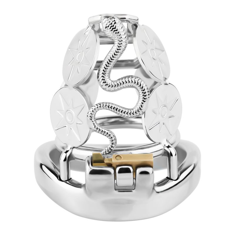 Stainless Steel Serpent Nub Chastity Cage