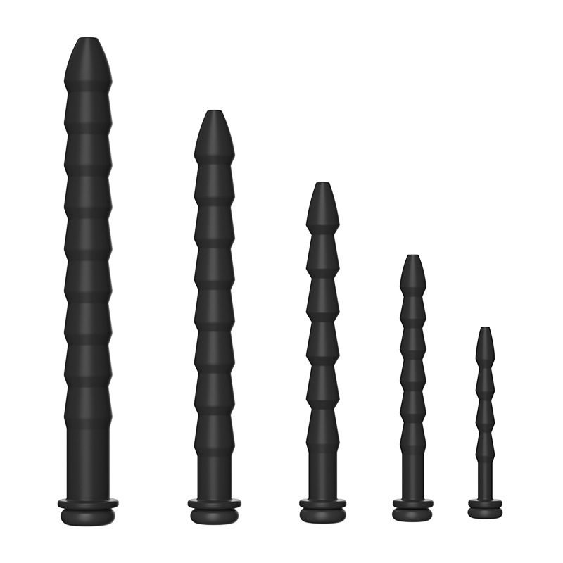 Hollow Silicone Urethral Penis Sound with Plug