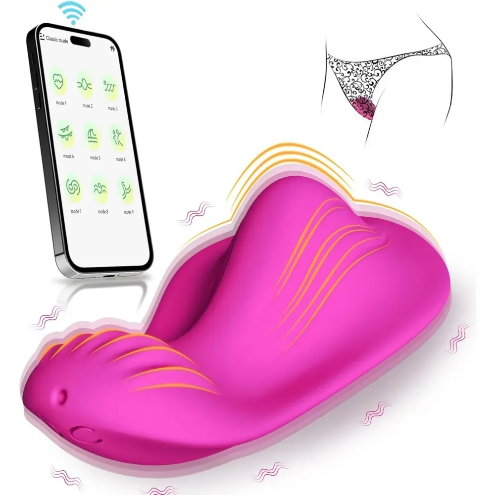Rechargeable Silicone 9 Mode Panty Vibrator with App Control