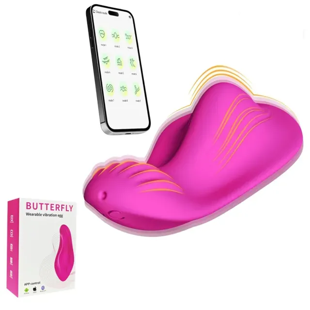 Rechargeable Silicone 9 Mode Panty Vibrator with App Control