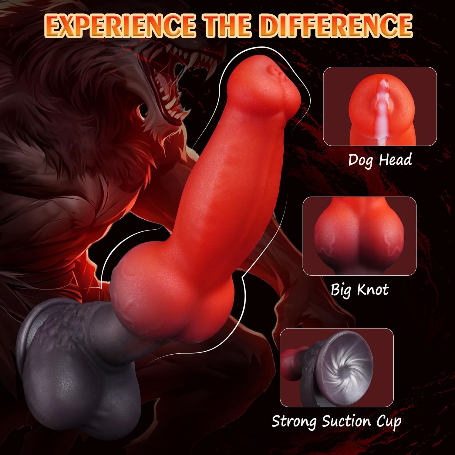 Animalistic Squirting Ejaculation Pack Leader Dog Knot Dildo