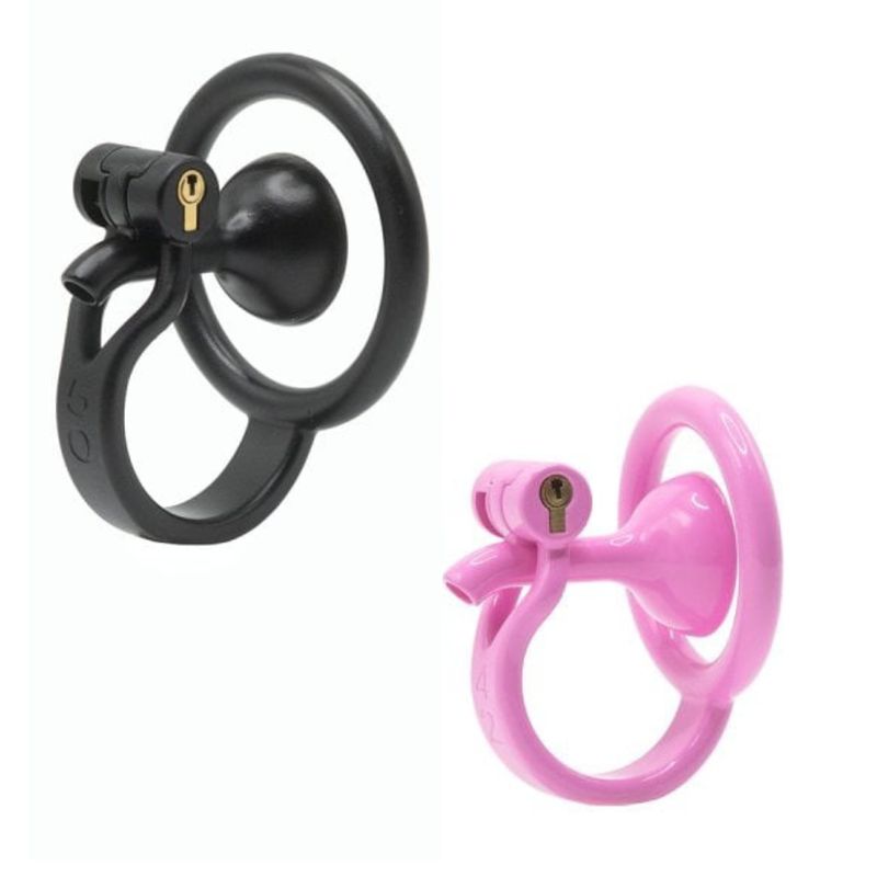 Inverted Male Chastity Cage with Extended Urethral Tube