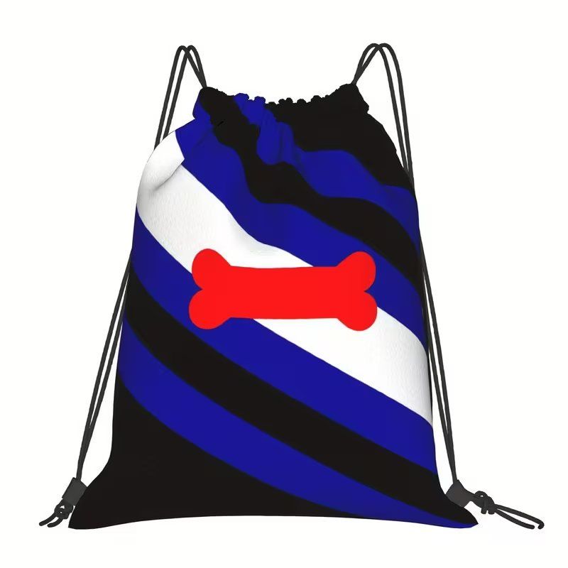 Street-Style Puppy Play Drawstring Backpack